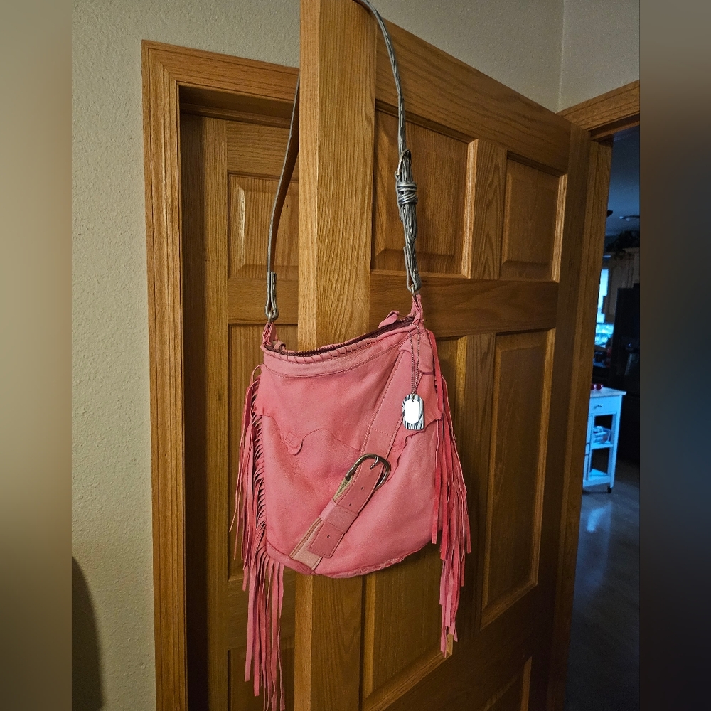 Pink buttery 💗 soft leather crossbody bag *handmade* one-of-a kind ✨️